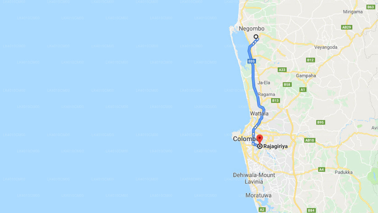 Rajagiriya City to Colombo Airport (CMB) Private Transfer