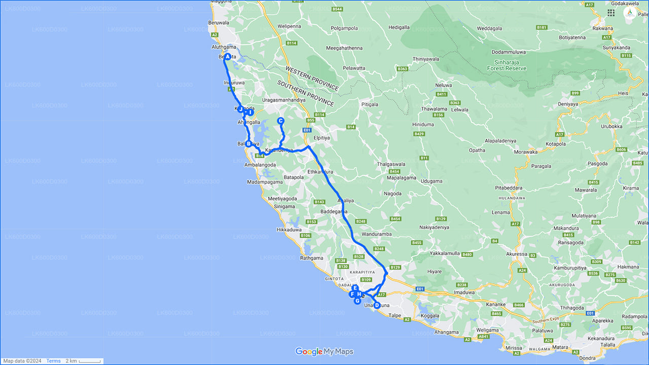 Coastal Ride to Galle from Bentota