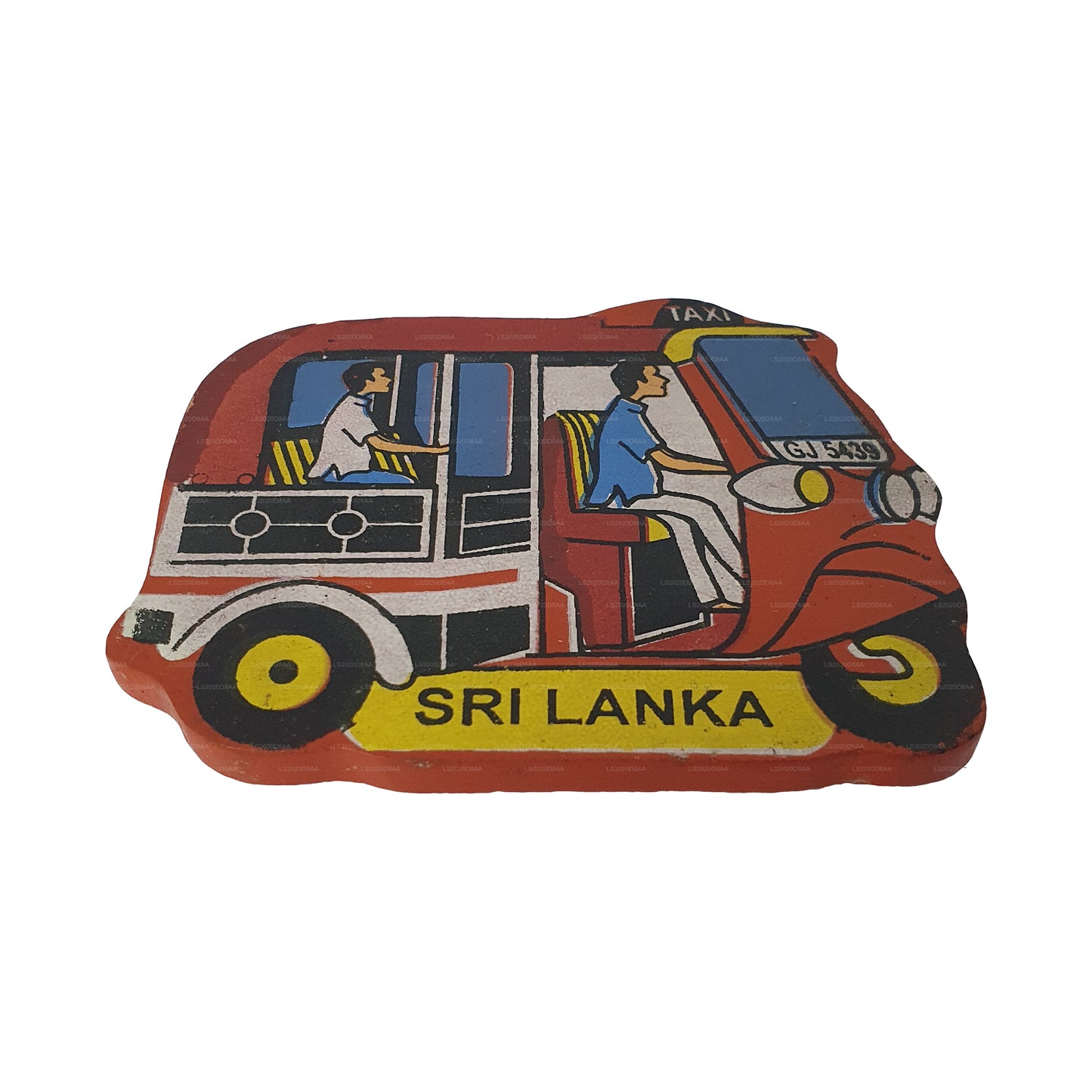 Sri Lankan Red Tuk Tuk Fridge Magnet