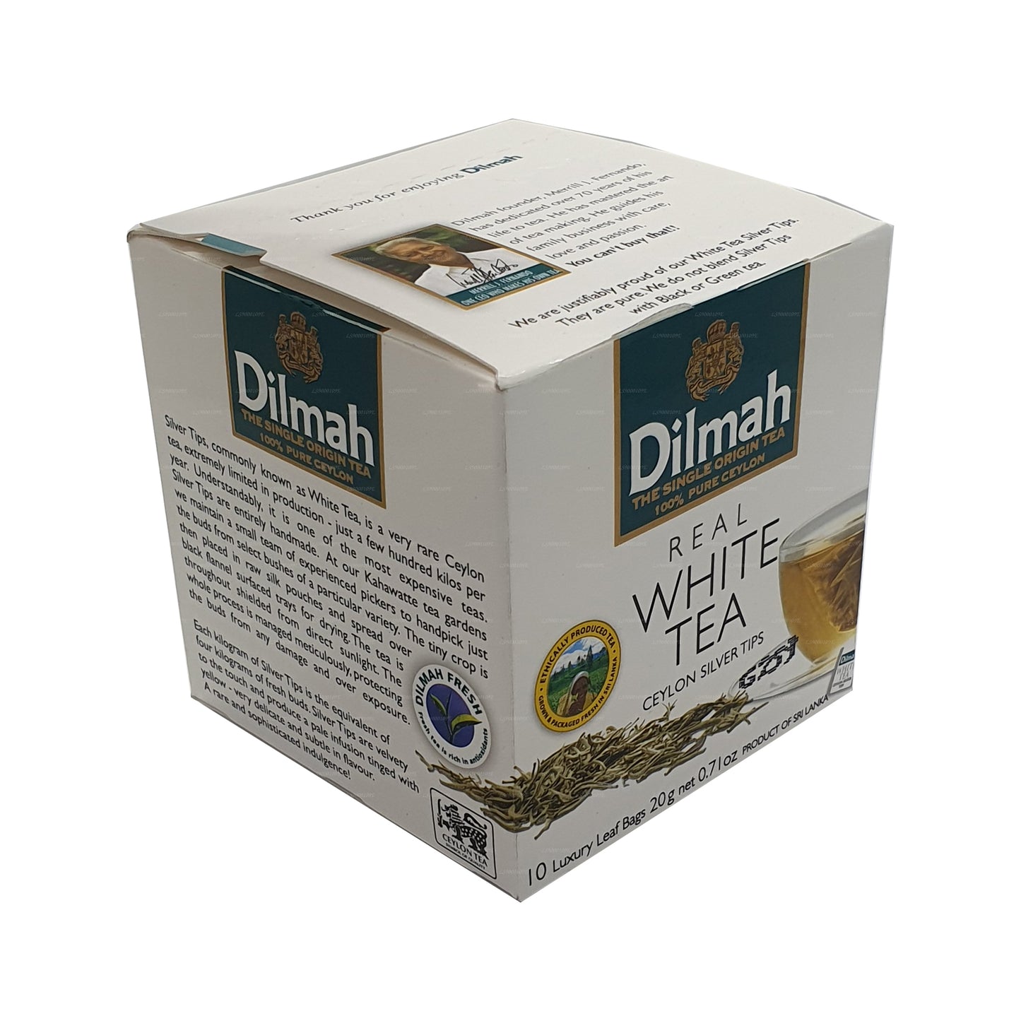 Dilmah Real White Tea Ceylon Silver Tips (20g) 10 Tea Bags