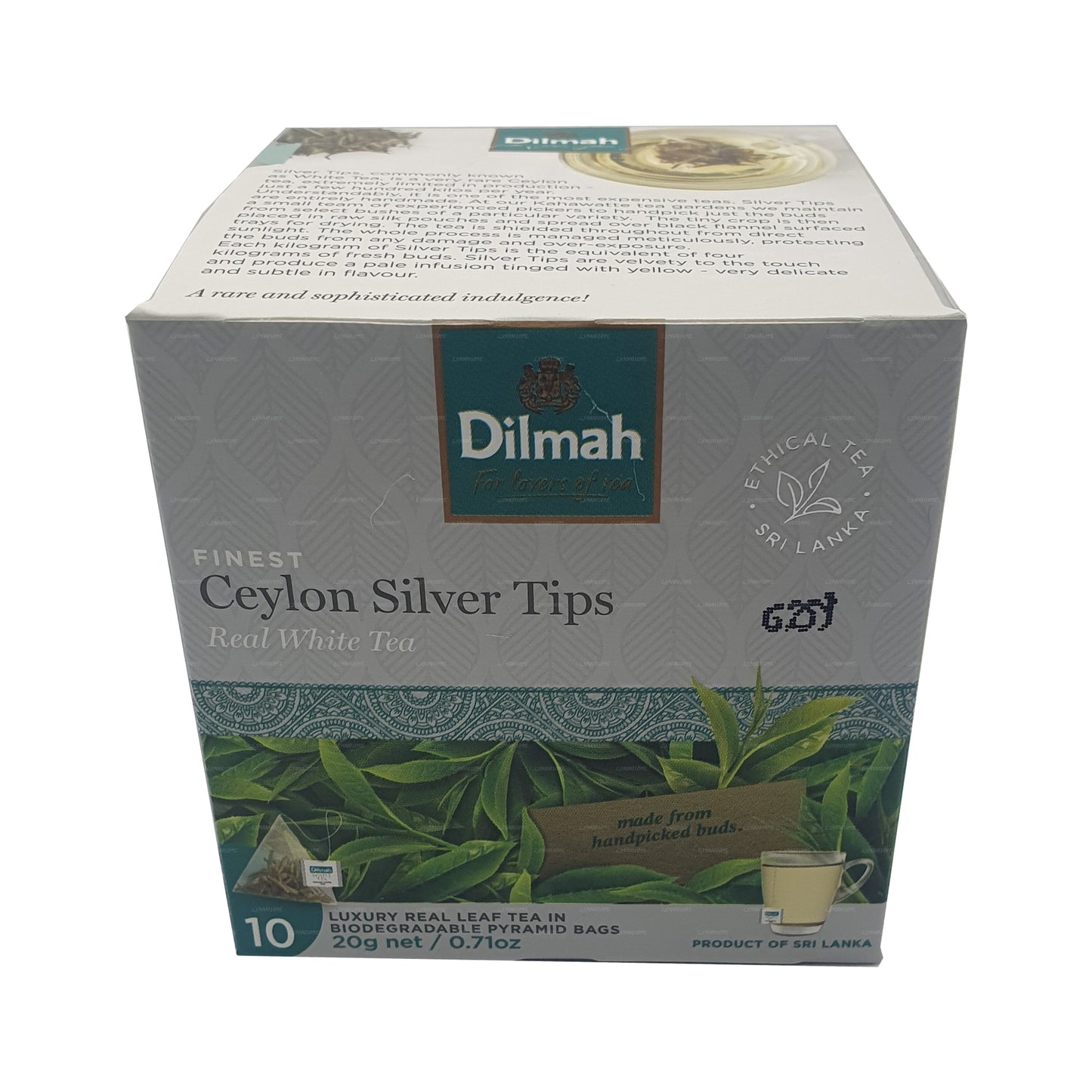 Dilmah Real White Tea Ceylon Silver Tips (20g) 10 Tea Bags