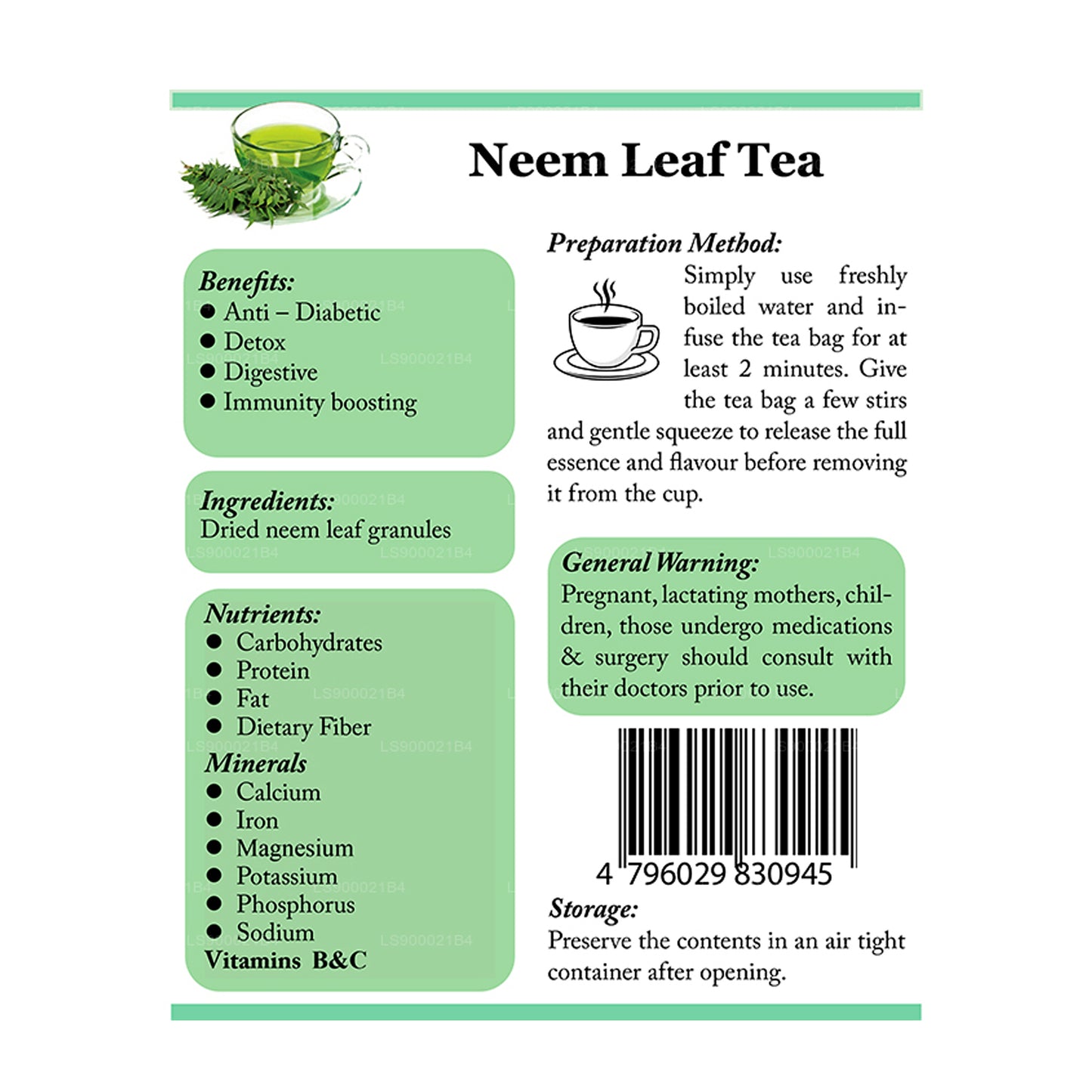 Lifetone Neem Leaf Tea (30g)