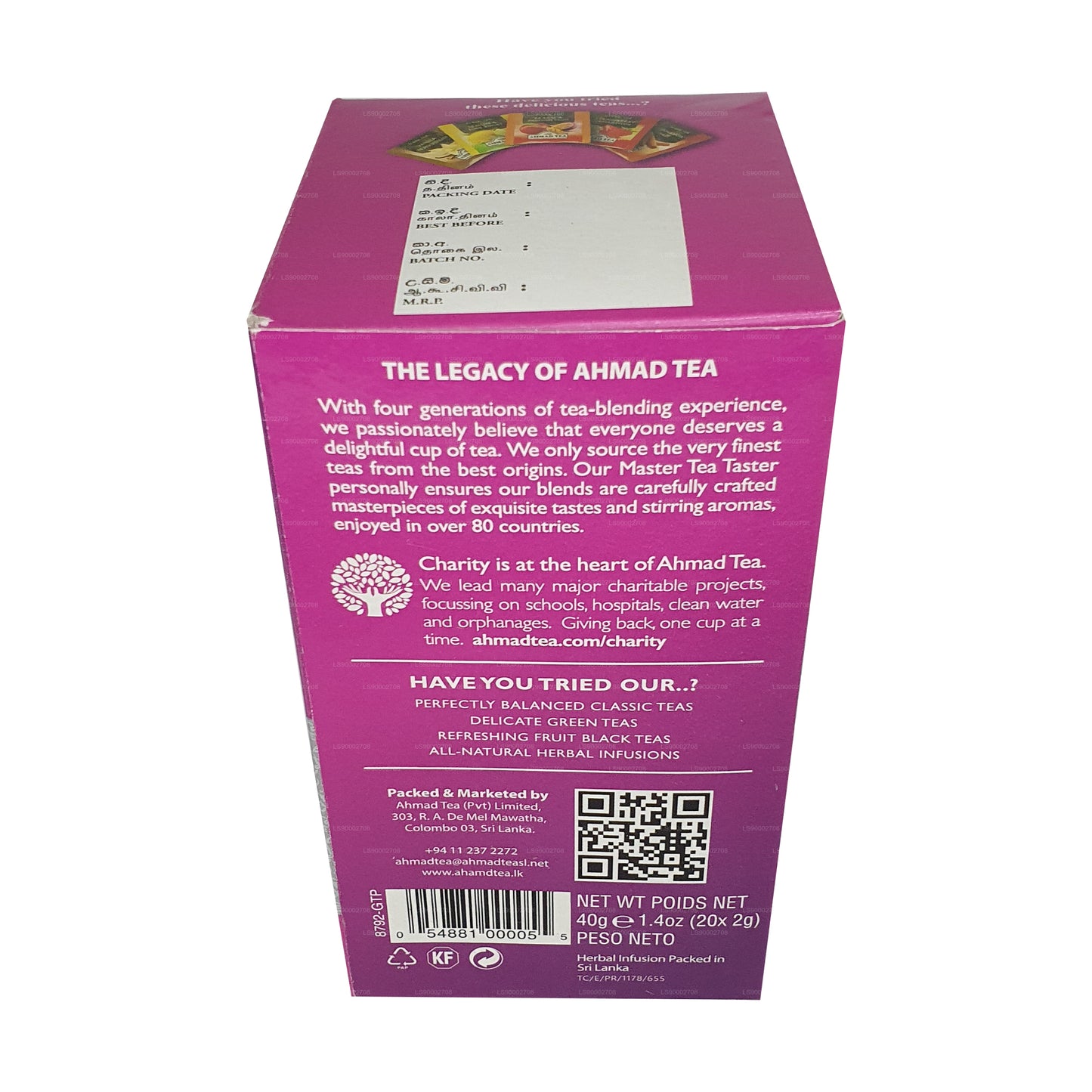 Ahmad Tea Mixed Berry & Hibiscus (40g) 20 Foil Tea Bags