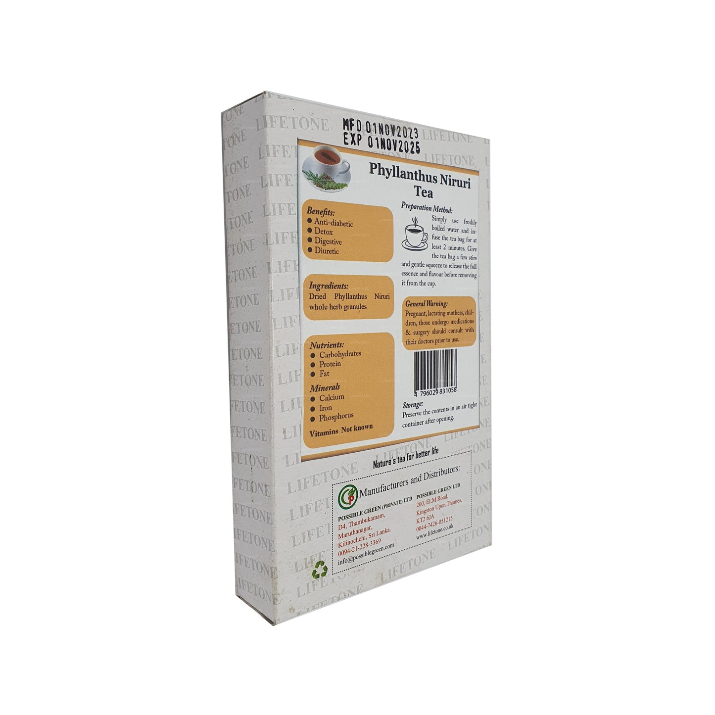 Lifetone Phylanthus Niruri Tea (30g) 20 Tea Bags