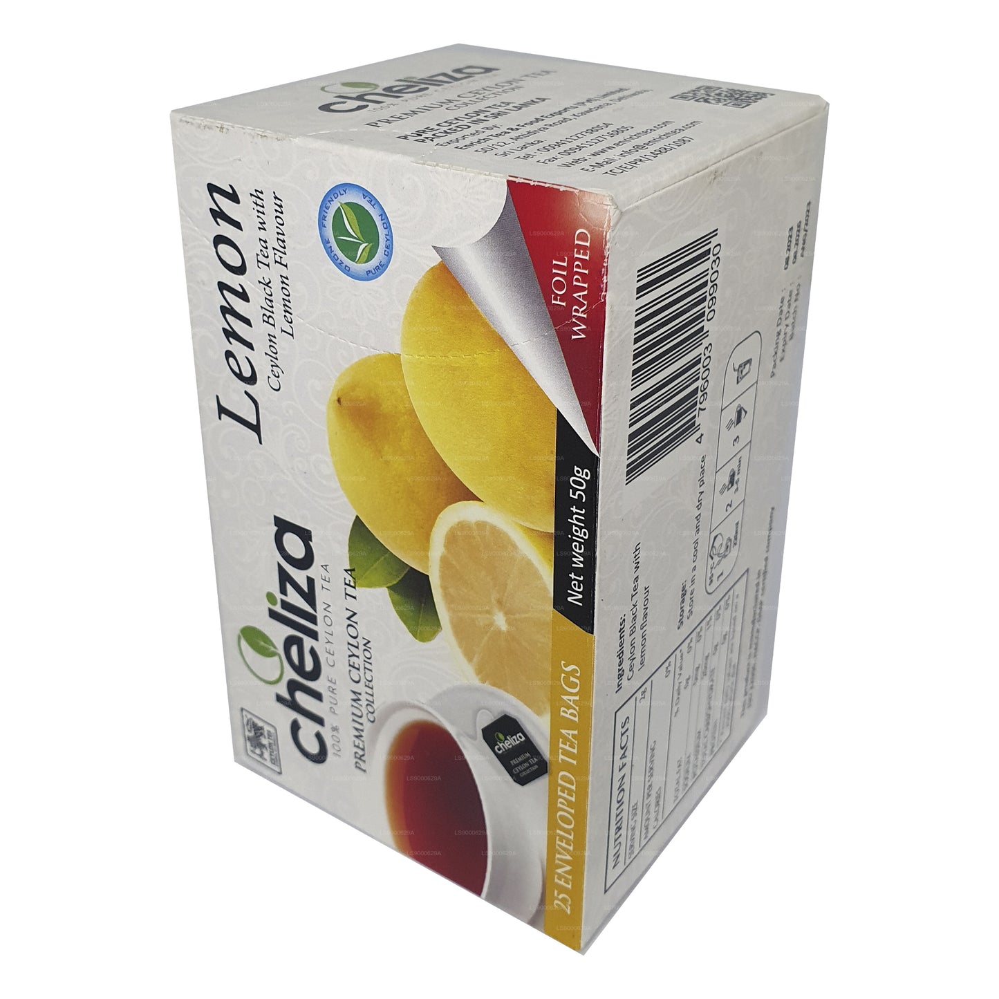 Cheliza Ceylon Black Tea with Lemon Flavour (50g) 25 Tea Bags