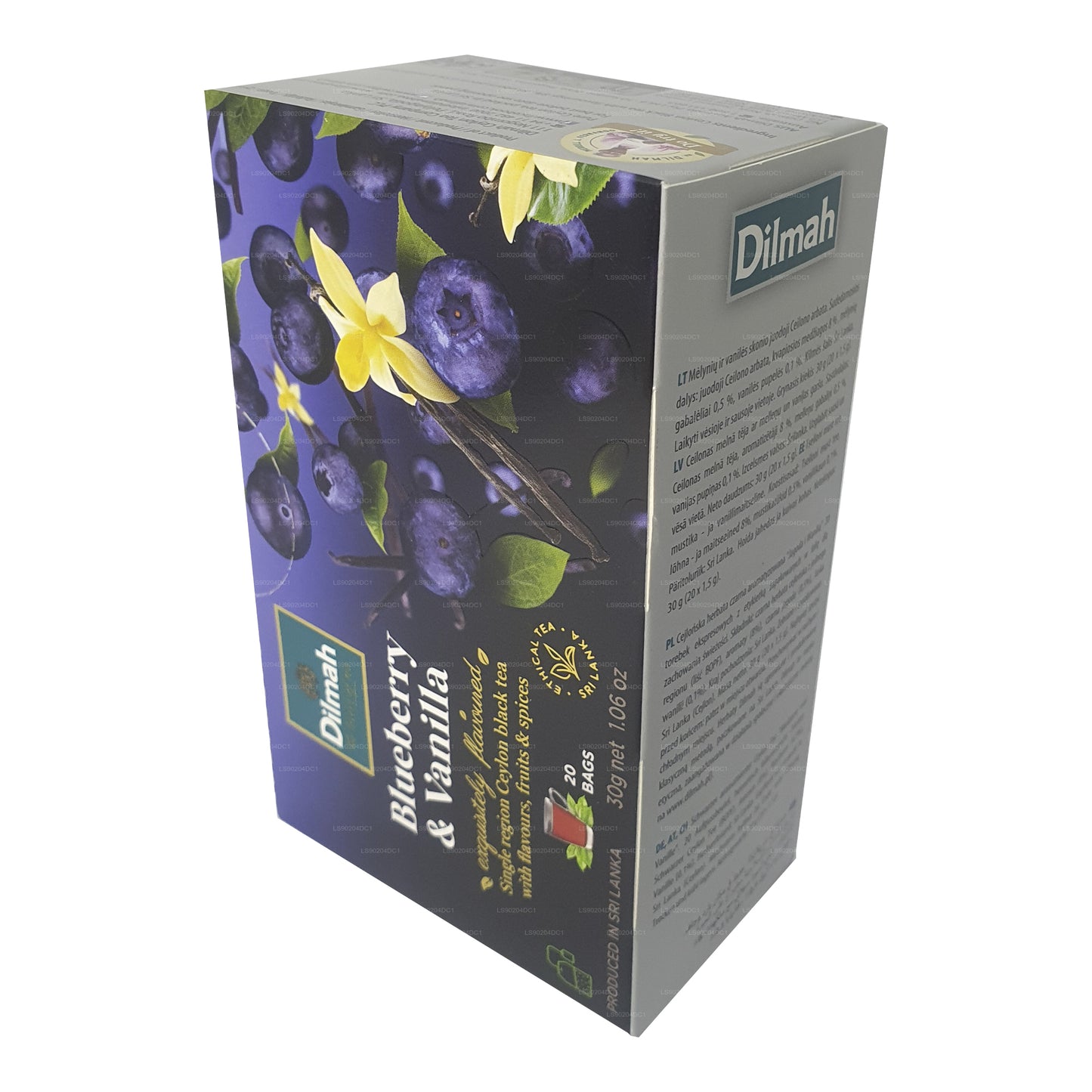 Dilmah Blueberry and Vanilla Flavored Tea (40g) 20 Tea Bags