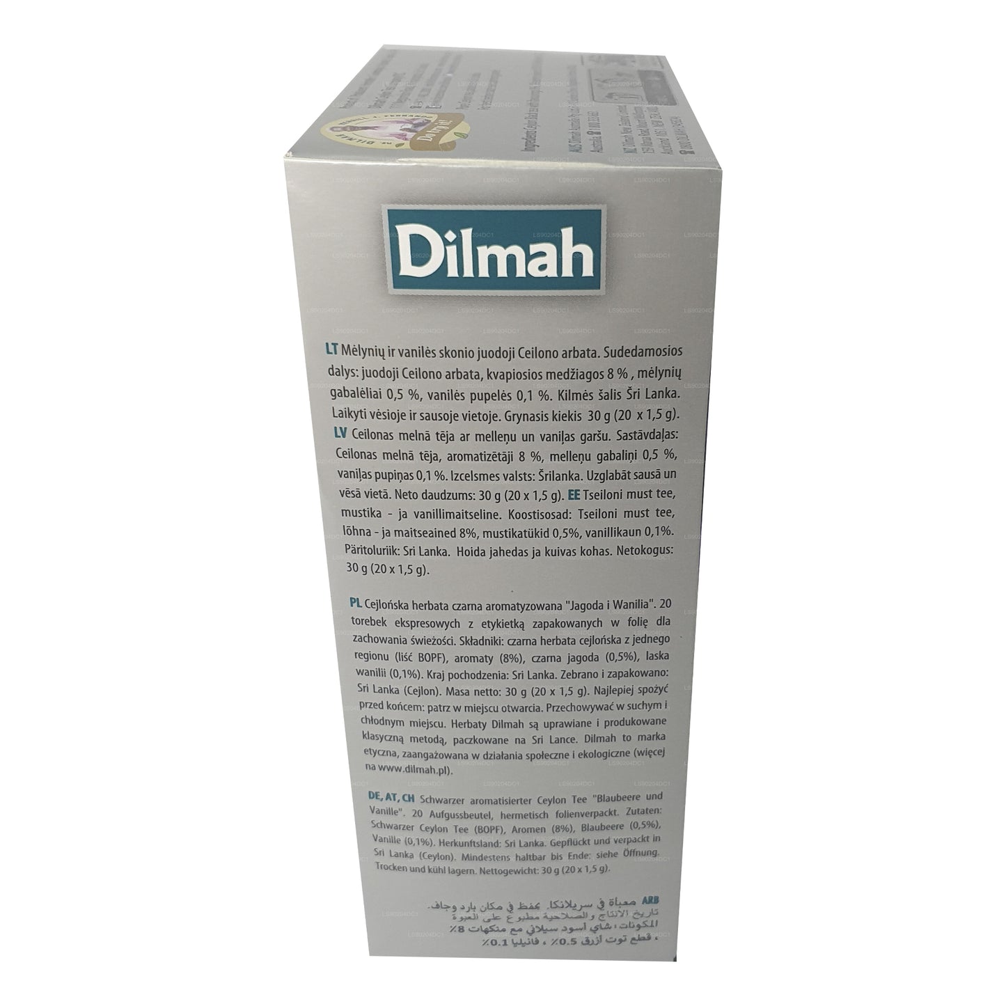 Dilmah Blueberry and Vanilla Flavored Tea (40g) 20 Tea Bags