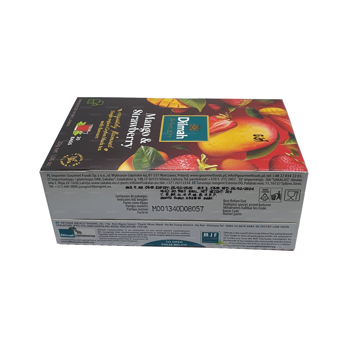 Dilmah Mango and Strawberry Flavored Tea (30g) 20 Tea Bags