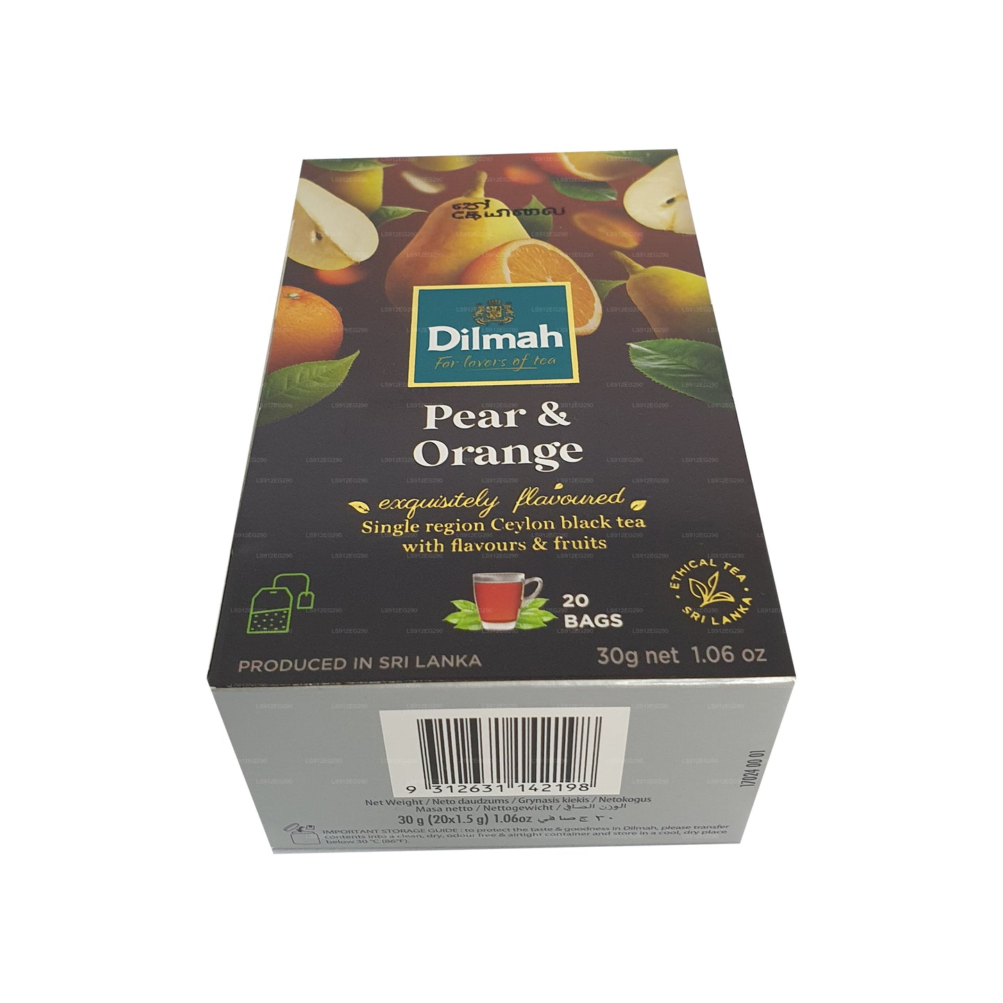 Dilmah Pear and Orange Flavored Ceylon Black Tea (30g) 20 Tea Bags