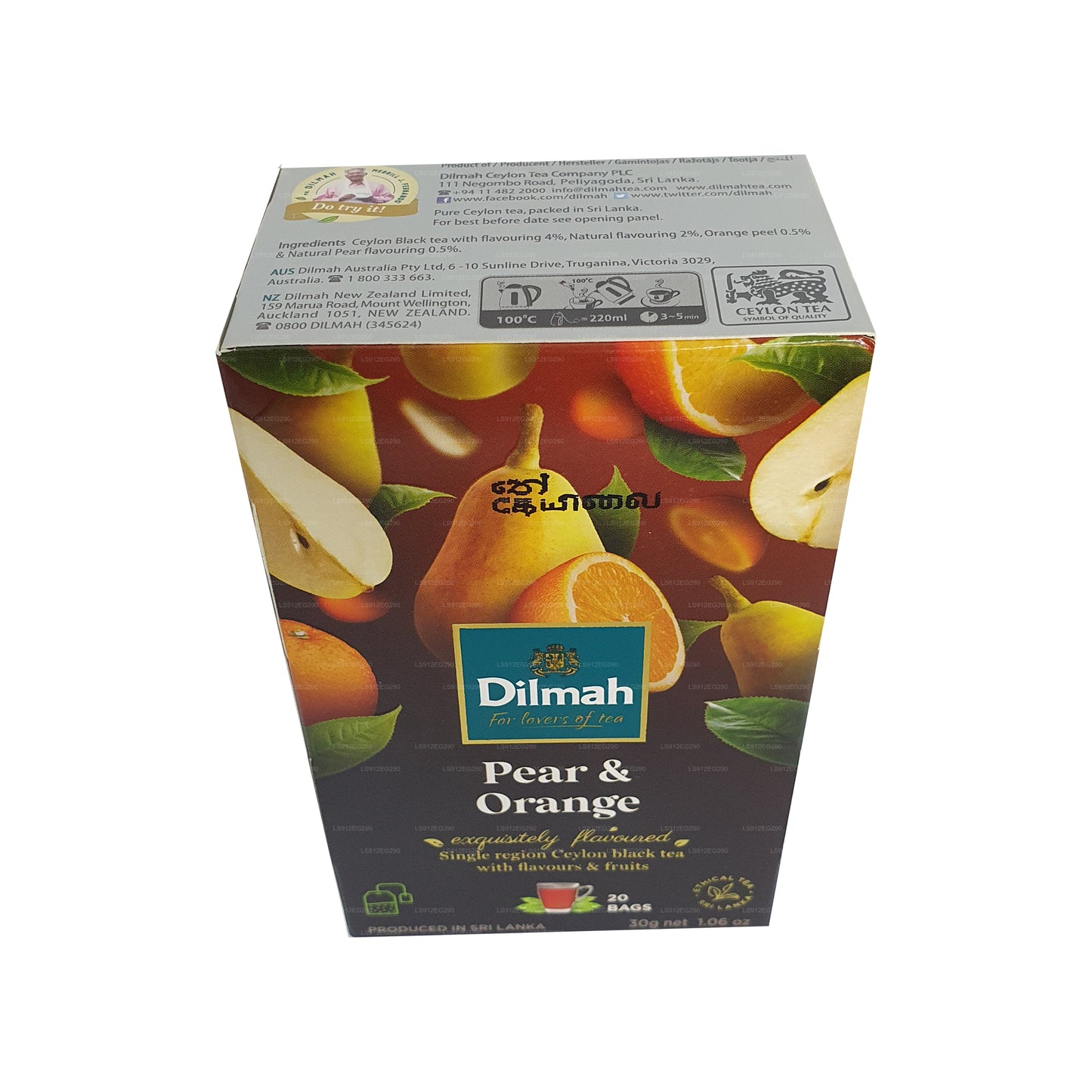 Dilmah Pear and Orange Flavored Ceylon Black Tea (30g) 20 Tea Bags