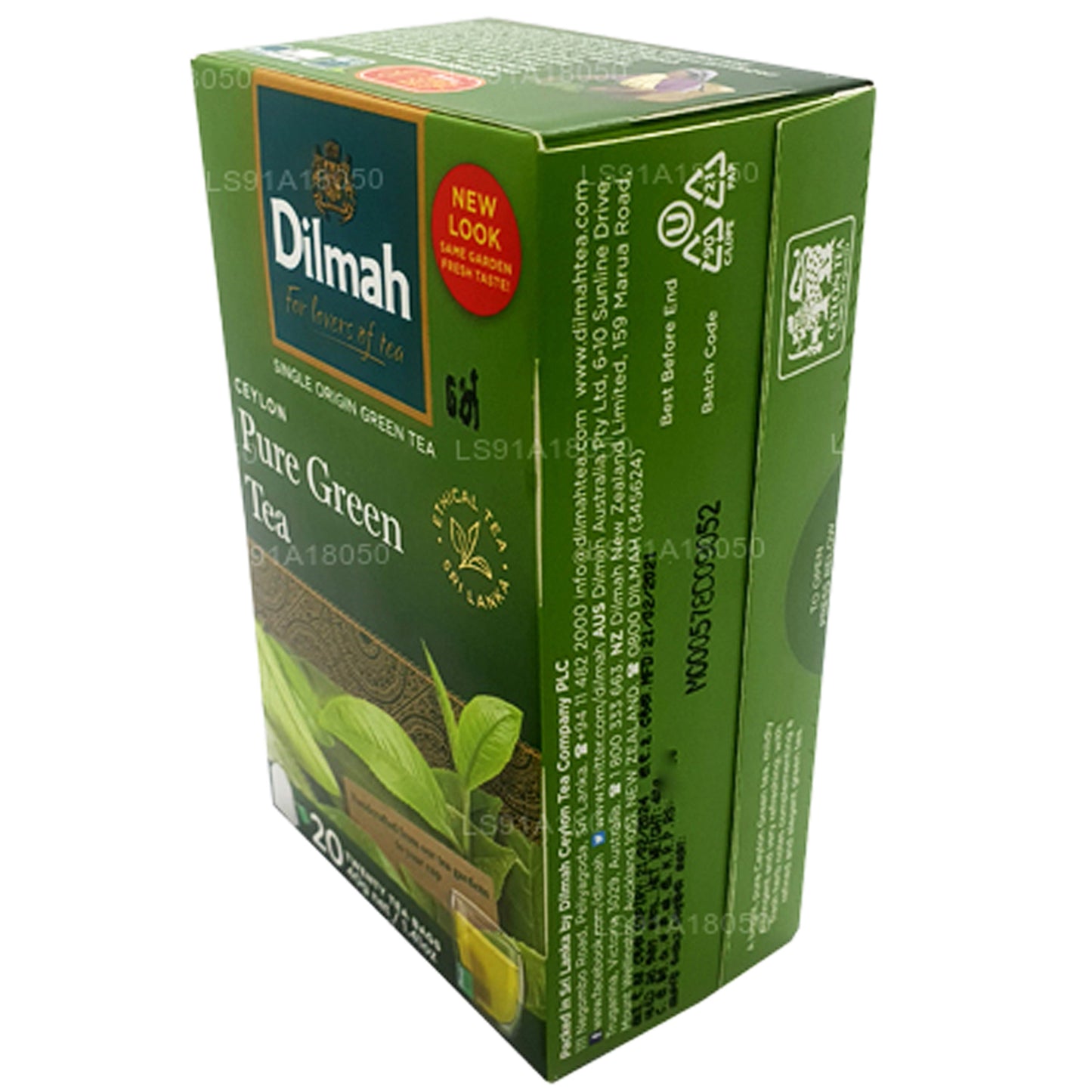 Dilmah Pure Ceylon Green Tea (40g) 20 Tea Bags