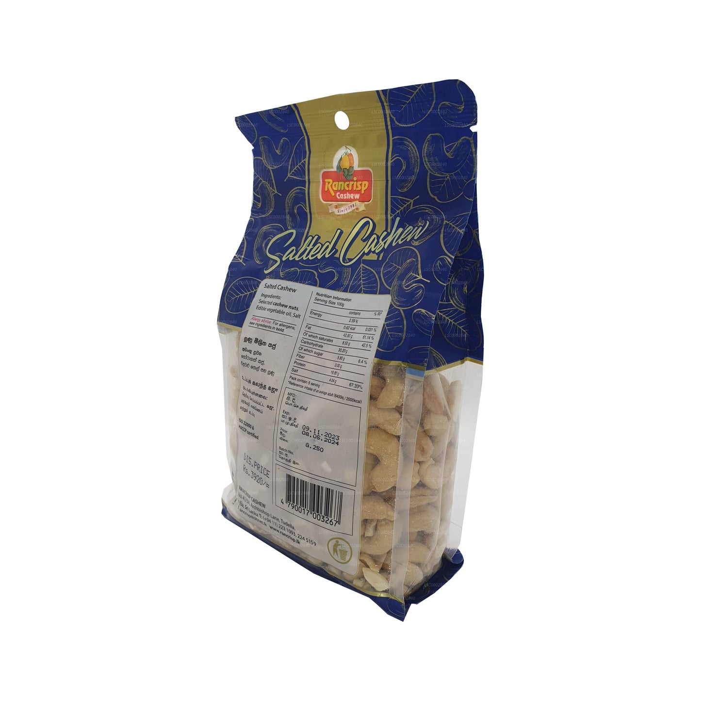 Rancrisp Salted Cashew Nuts (500g)