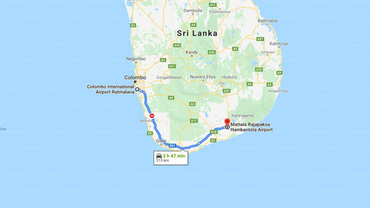 Colombo Airport (CMB) to Mattala Airport (HRI) City Private Transfer