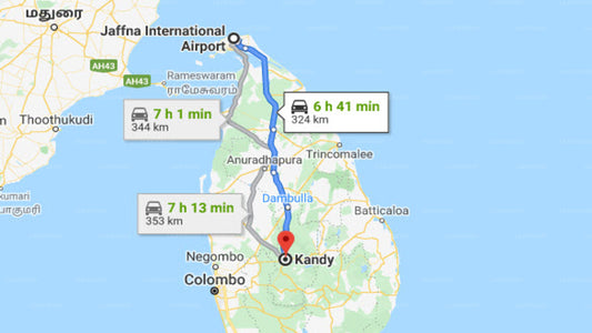 Jaffna (JAF) Airport  to Kandy City Private Transfer