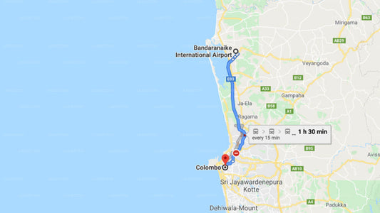 Transfer between Colombo Airport (CMB) and The Sovereign Corporate Hotel, Colombo