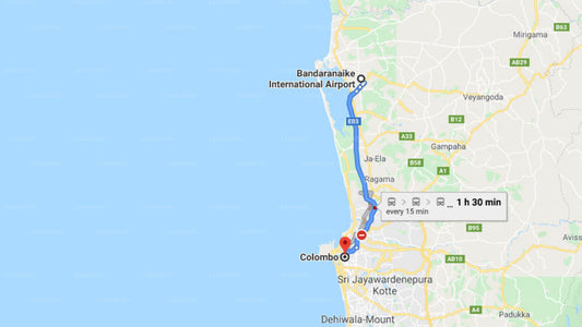 Transfer between Colombo Airport (CMB) and Indra Regent Hotel, Colombo