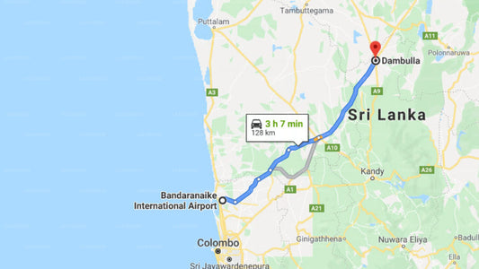 Transfer between Colombo Airport (CMB) and Hotel Sandaras, Dambulla