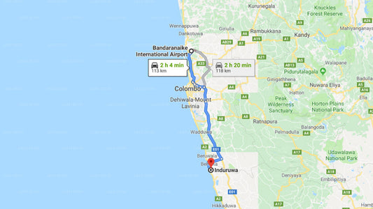 Transfer between Colombo Airport (CMB) and Villa Angeles, Induruwa