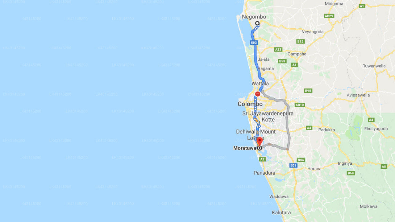 Transfer between Colombo Airport (CMB) and Charles Holiday Home, Moratuwa