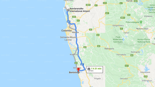 Transfer between Colombo Airport (CMB) and Village Headman's Bungalow, Bentota