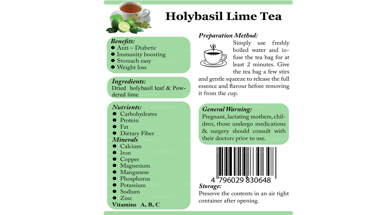 Lifetone Holy Basil Lime Tea (40g)