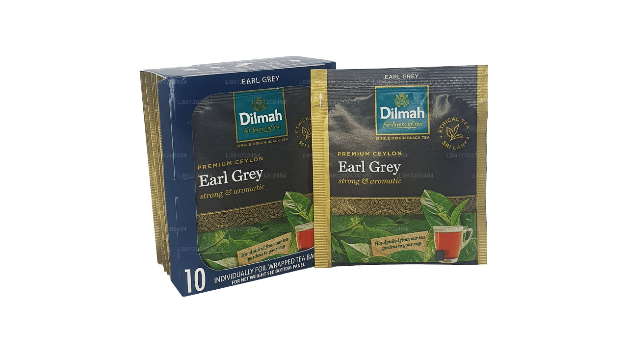 Dilmah Earl Grey Tea (20g) 10 Individually Foil Wrapped Tea Bags